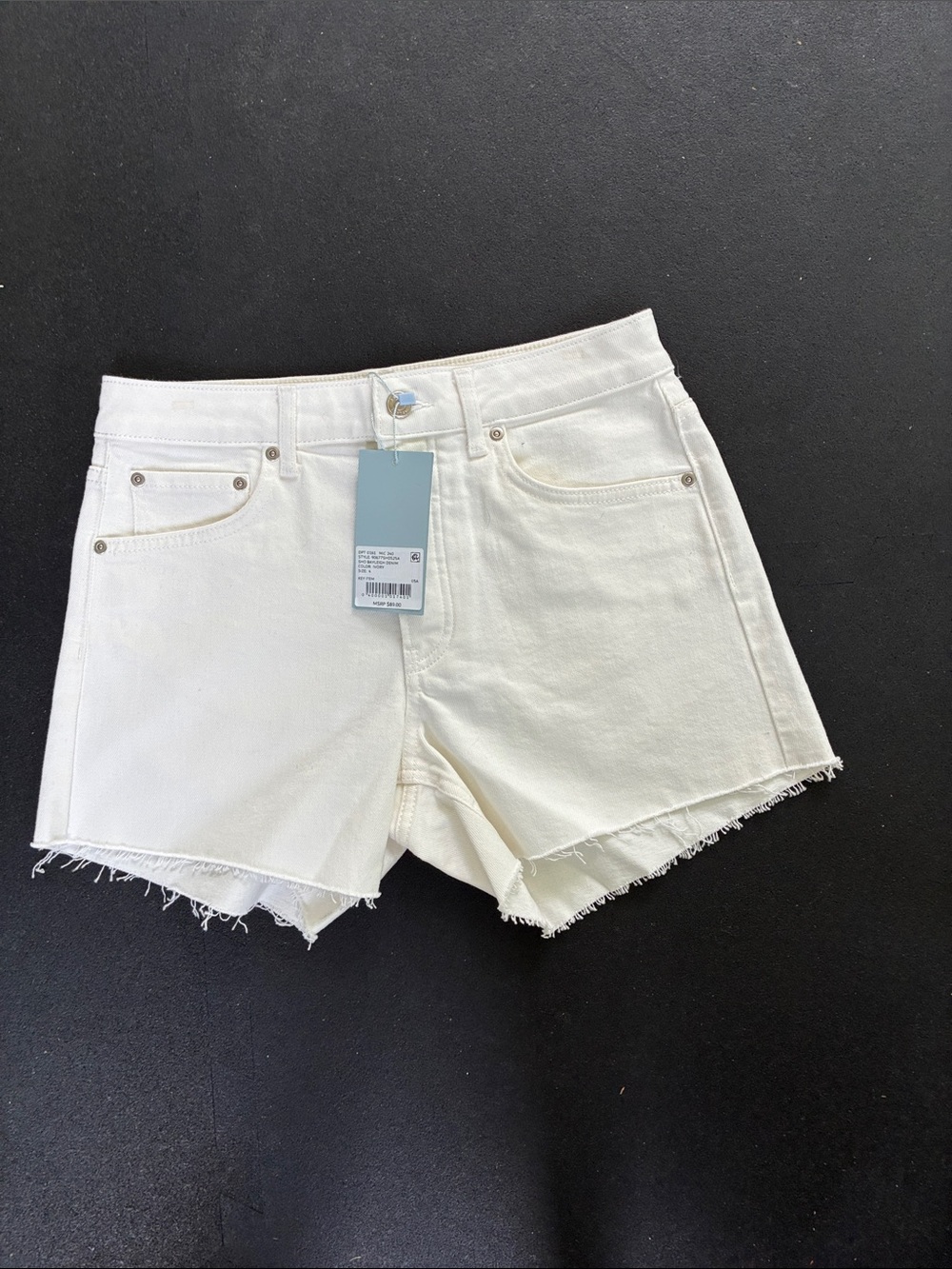 NWT Women's White Denim Frayed Hem Shorts